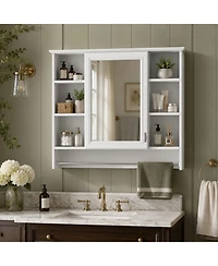 Phying 3-in-1 Bathroom Cabinet 36 Inch Wall Mounted Vanity Mirror Cabinet High Clear Mirror Surface