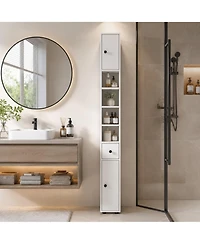 Phying 71 Inch Bathroom Storage Cabinet Freestanding Organizer With Adjustable Inner Shelves Multifunctional Slim Floor Cabinet For Bathroom