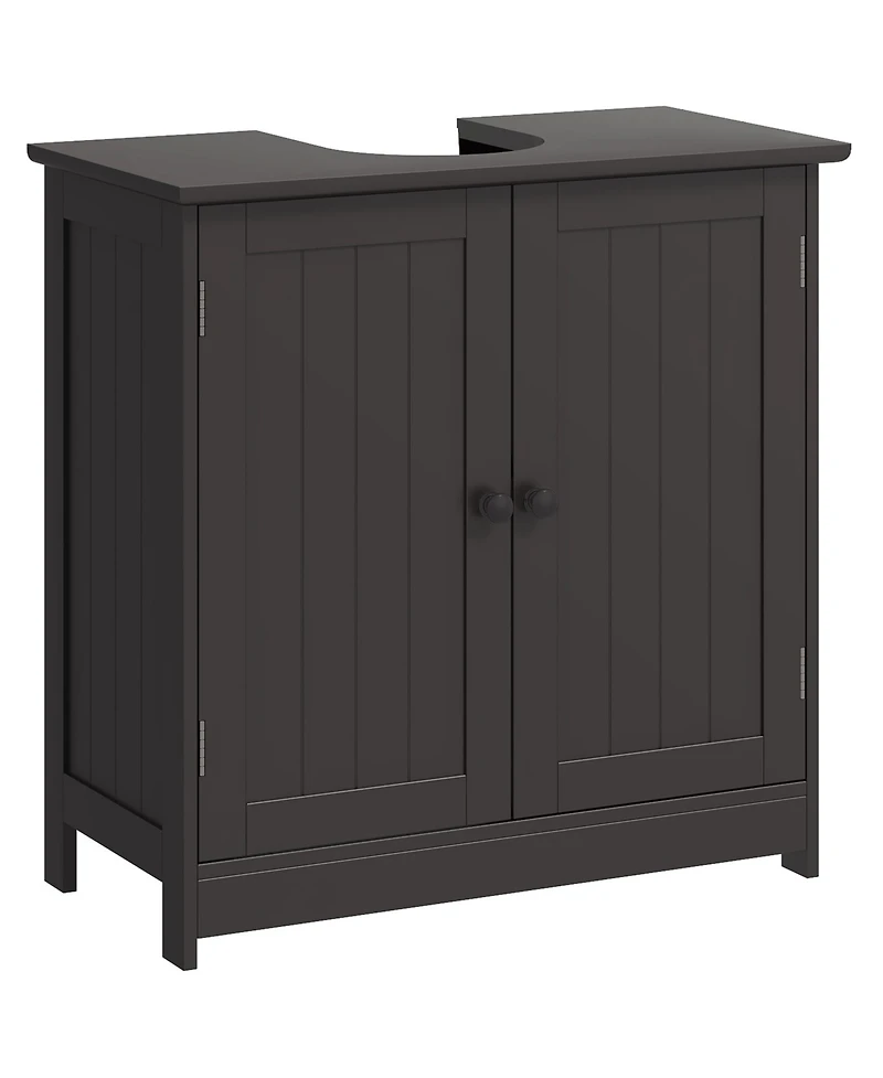 Busdays Coffee Bathroom Vanity Cabinet Under Sink Cabinet with 2 Doors and Adjustable Shelf