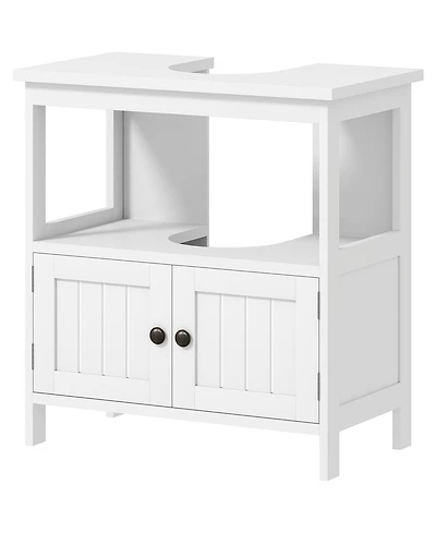 Busdays Pedestal Sink Storage Cabinet Bathroom Under Sink Cabinet with 2 Doors and Open Shelf Vanity