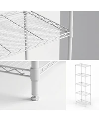 homfan 5 Tier Bathroom Shelf, 55 Inch Metal Bathroom Storage Cabinet with Adjustable Shelves for Small Spaces
