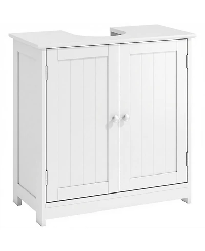 Busdays Pedestal Sink Storage Cabinet Bathroom Sink Cabinet with U Shape Cut Out and Adjustable Shelf