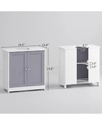 Busdays Pedestal Sink Storage Cabinet, Bathroom Sink Cabinet with U-Shape Cut-Out and Adjustable Shelf