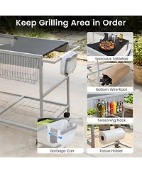 Sugift Movable Grill Table for 18 in 22 in Original Kettle for Camping