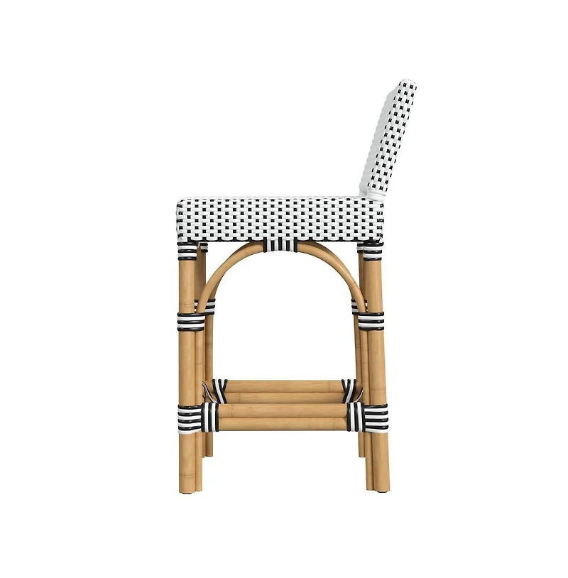 Butler Specialty Serienna Rectangular Rattan Low Back 24.5" Counter Stool