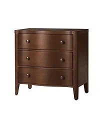 Hulala Home Horaz Modern 27''W 3-Drawers Curves End Table with Built-In Charging Station