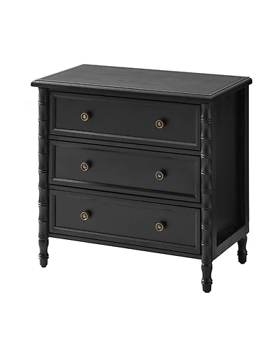 Hulala Home Nicola 3-Drawer Transitional 28''W Curved End Table with Charging Station
