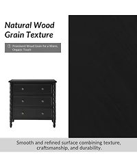 Hulala Home Nicola 3-Drawer Transitional 28''W Curved End Table with Charging Station