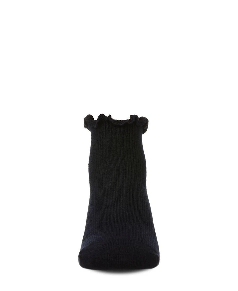 MeMoi Baby Girls Ruffled Top Thin Ribbed Anklet Socks