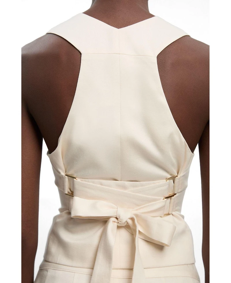 Karen Millen Women's Linen Corset Waistcoat