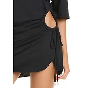 Sanctuary Women's Coastal Covers Shirred Side Swim Cover Up Shirtdress