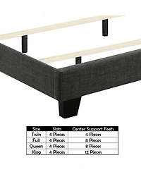 Boyel Living High Back Upholstered Bed Button Tufted Frame with Solid Wood Structure Soft Fabric Headboard