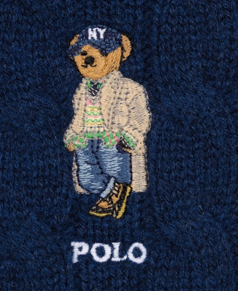 Polo Ralph Lauren Men's Wool Blend Litchfield Bear Cable Knit Scarf