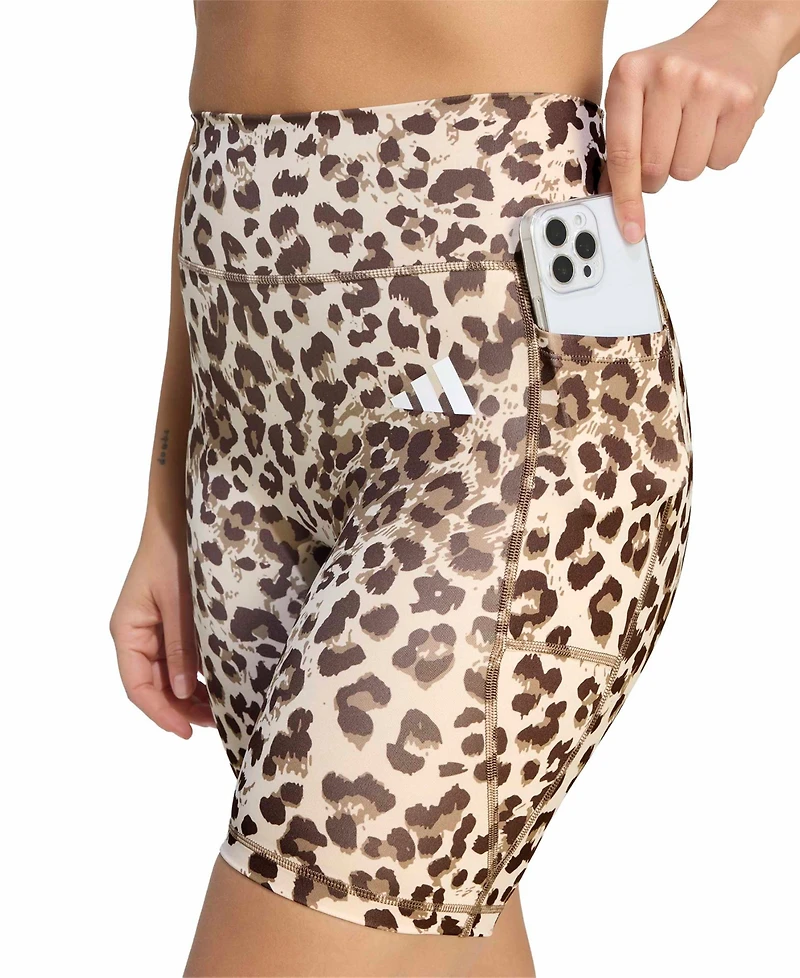 adidas Women's Optime Essentials Leopard Print Short Leggings