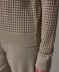 Donna Karan Weekend Women's Long-Sleeve Pointelle Sweater