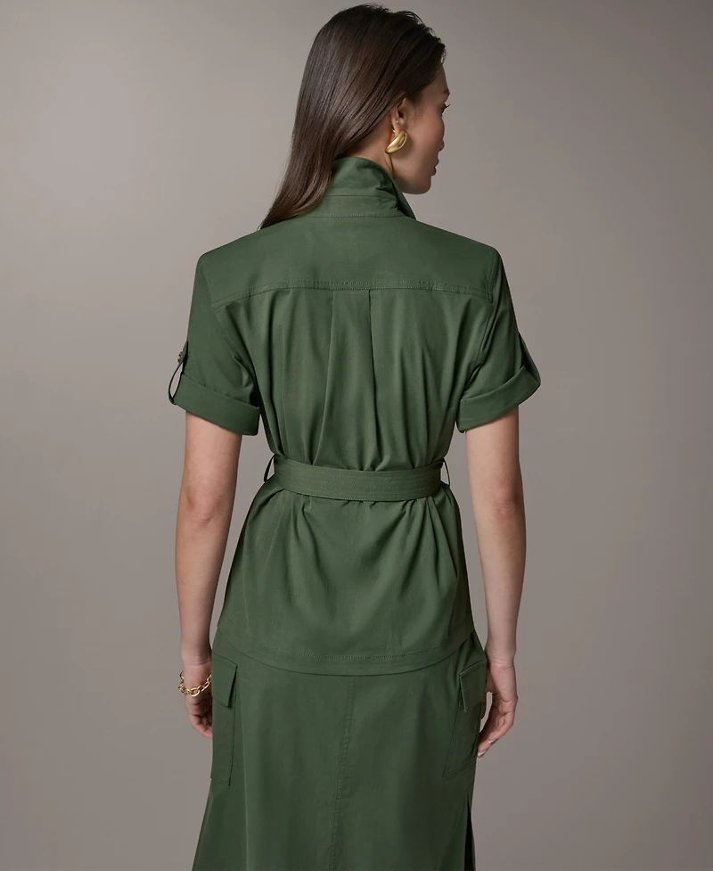 Donna Karan Weekend Women's Short-Sleeve Belted Safari Jacket