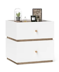 Slickblue 2 Drawer Modern Nightstand with Storage for Bedroom and Living Room
