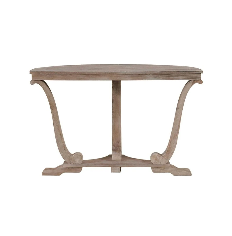 Liberty Furniture Greystone Mill Sofa Table in Stone White Wash w/ Wirebrush Distressing