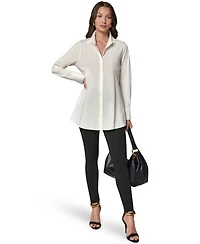 Donna Karan New York Women's A-Line Button Down Poplin Tunic