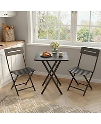 GarveeLife 3-Piece Folding Bistro Set for Patio, Balcony or Garden – Space-Saving Outdoor Table and Chairs, Easy Setup