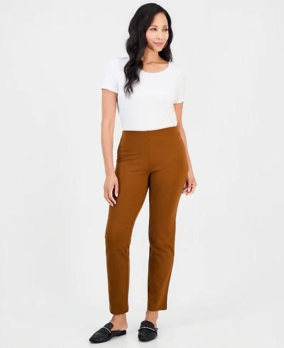 Jm Collection Petite Pull-On Ponte-Knit Pants, Created for Macy's