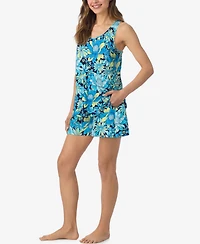 Cuddl Duds Women's Sleeveless Top & Boxer Shorts, 2-Piece Set
