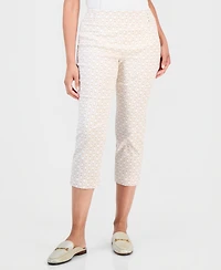 Jm Collection Women's Chain Rivet Capri Pull-On Mid-Rise Geometric Pants, Macy's Exclusive