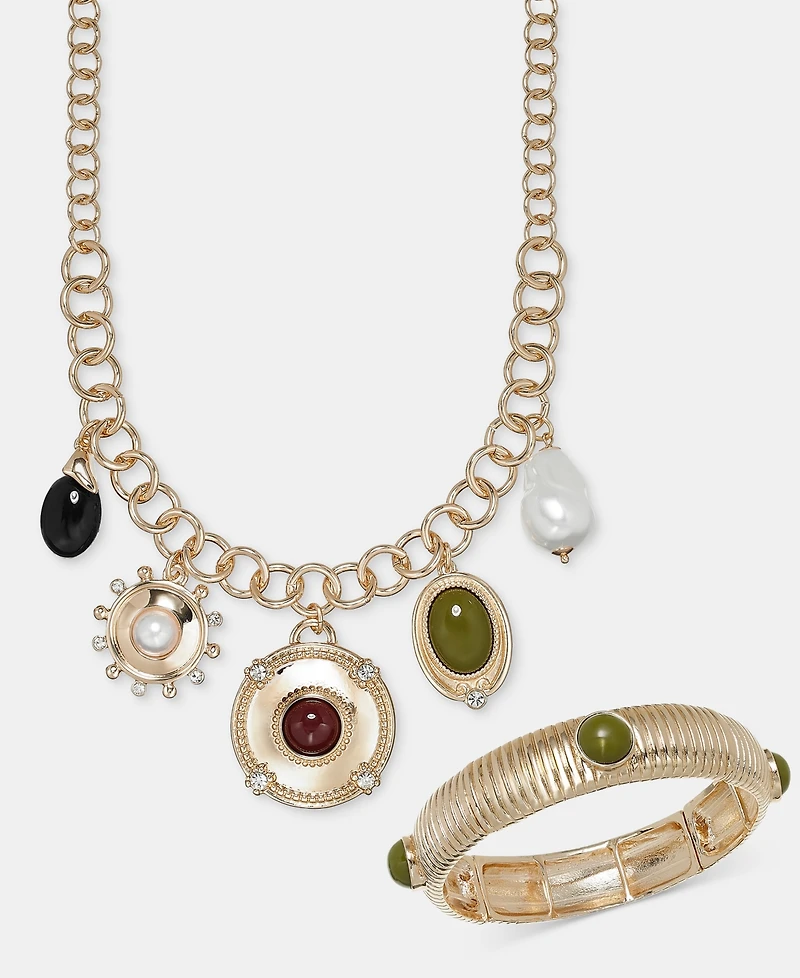 I.n.c. International Concepts Modern Cushioned Stone Statement Necklace, 16-1/2" + 3" extender, Macy's Exclusive