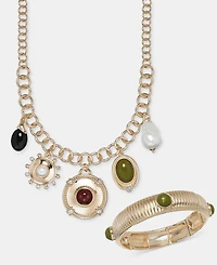 I.n.c. International Concepts Modern Cushioned Stone Statement Necklace, 16-1/2" + 3" extender, Macy's Exclusive