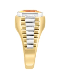 Effy Men's Citrine (5-1/10 ct. t.w.) & White Topaz (1/10 Ring Sterling Silver 14k Gold-Plated