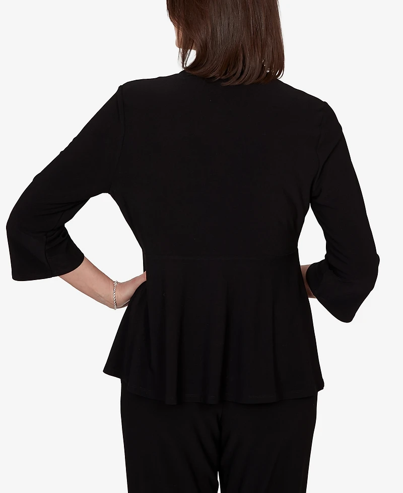 Alfred Dunner Women's Light Open Crepe Cardigan Top