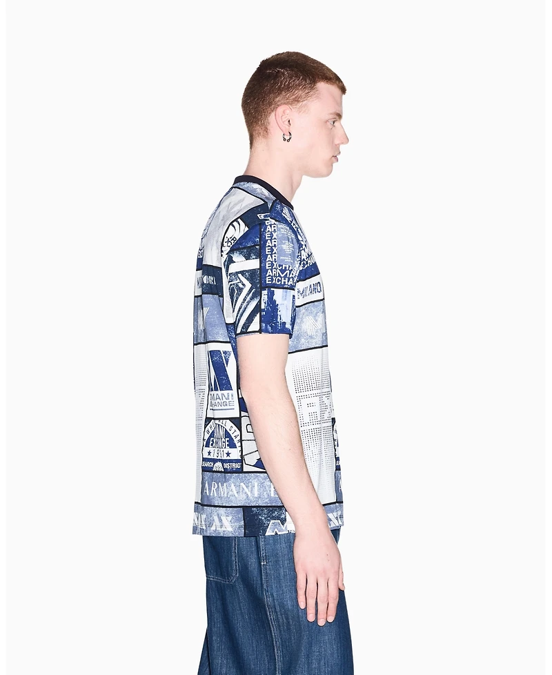 A|X Armani Exchange Men's Short Sleeve Collage Logo T-Shirt