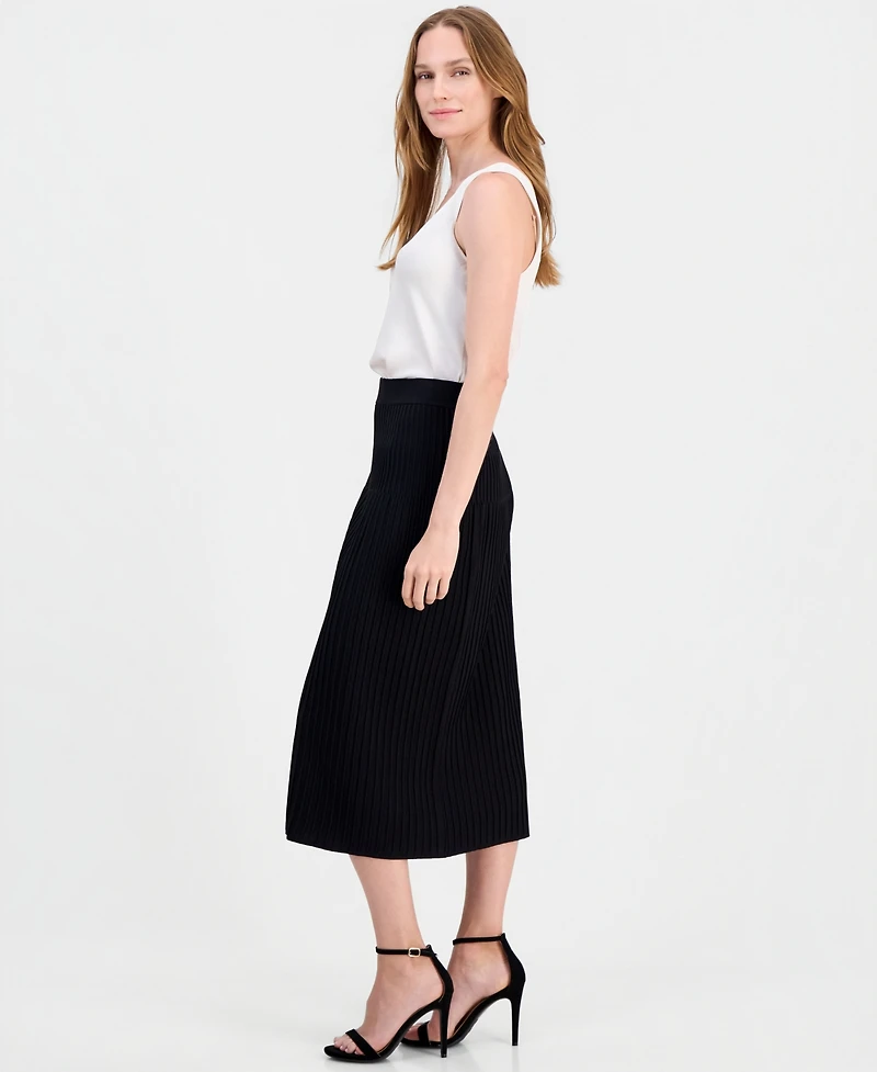 Anne Klein Women's Pull-On Pleated A-Line Sweater Skirt