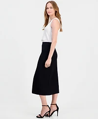 Anne Klein Women's Pull-On Pleated A-Line Sweater Skirt
