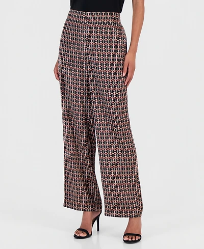 Anne Klein Women's High Rise Pull-On Wide Leg Pants