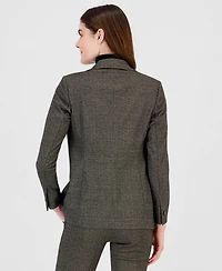 Anne Klein Women's Double Breasted Notched Collar Triple Pocket Blazer
