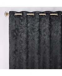 Superior Leaves Textured Blackout Curtain Set of 2