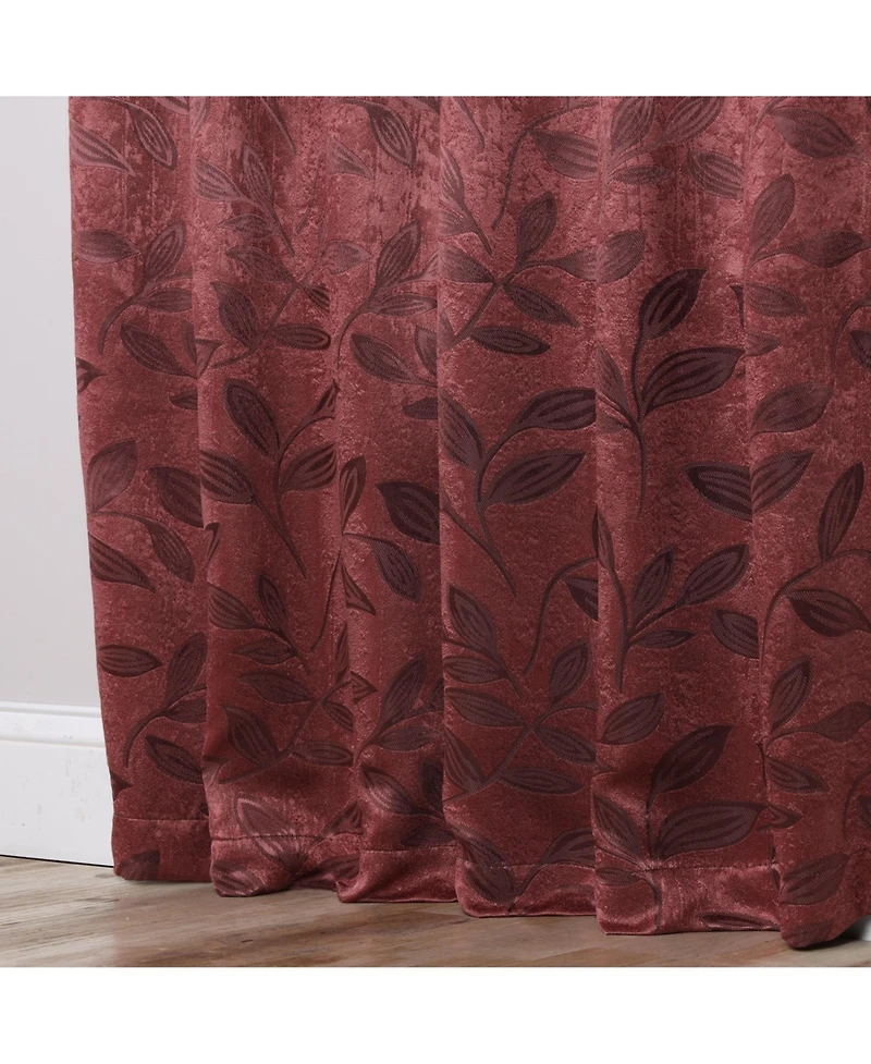 Superior Modern Leaves Room Darkening Grommet Top Curtain Panels, 42" x 96" (Set of 2)