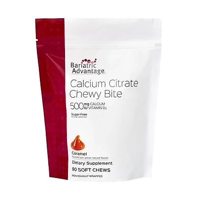 Bariatric Advantage Calcium Citrate Chewy Bites 500 mg - Highly Absorbable and Digestible - Vitamin D3