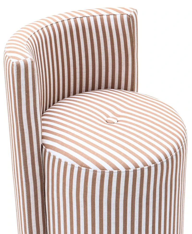 Tov Furniture Alyssa 27.6" Fabric Striped Linen Rolling Desk Chair