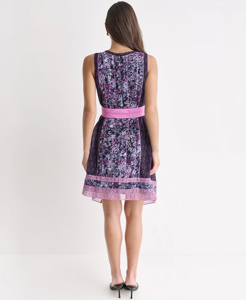 Bcbg Women's Mix Print Crewneck Sleeveless Dress