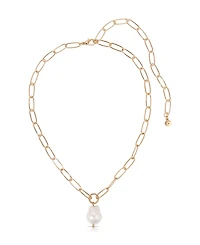 Ettika 18k Gold-Tone Plated Single Cultured Pearl Necklace