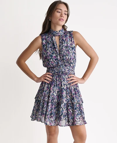 Bcbg Women's Choker-Neck Sleeveless Dress