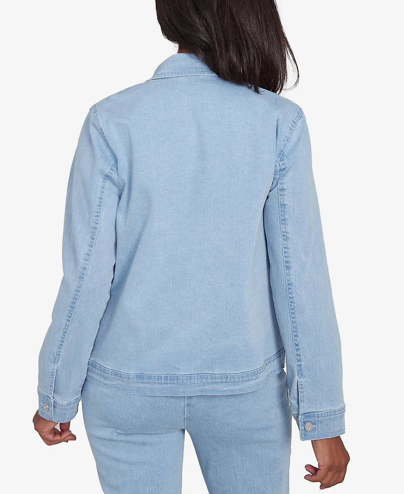 Alfred Dunner Petite Classic Fit Denim Jacket