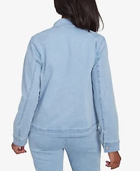 Alfred Dunner Petite Classic Fit Denim Jacket