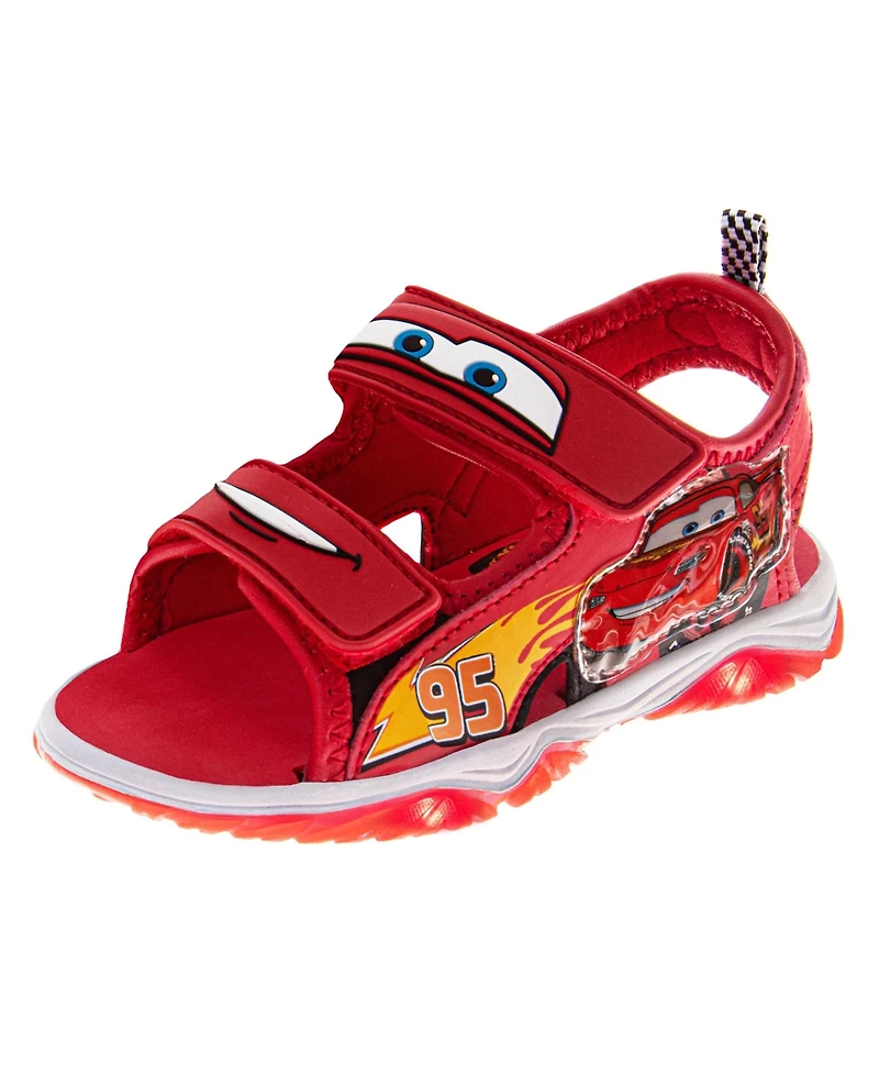 Disney Cars Boys Lightning McQueen Hook and Loop Sport Sandals – Open Toe (Little Kids)