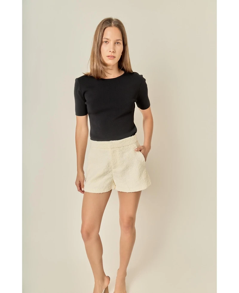 English Factory Women's Textured Shorts