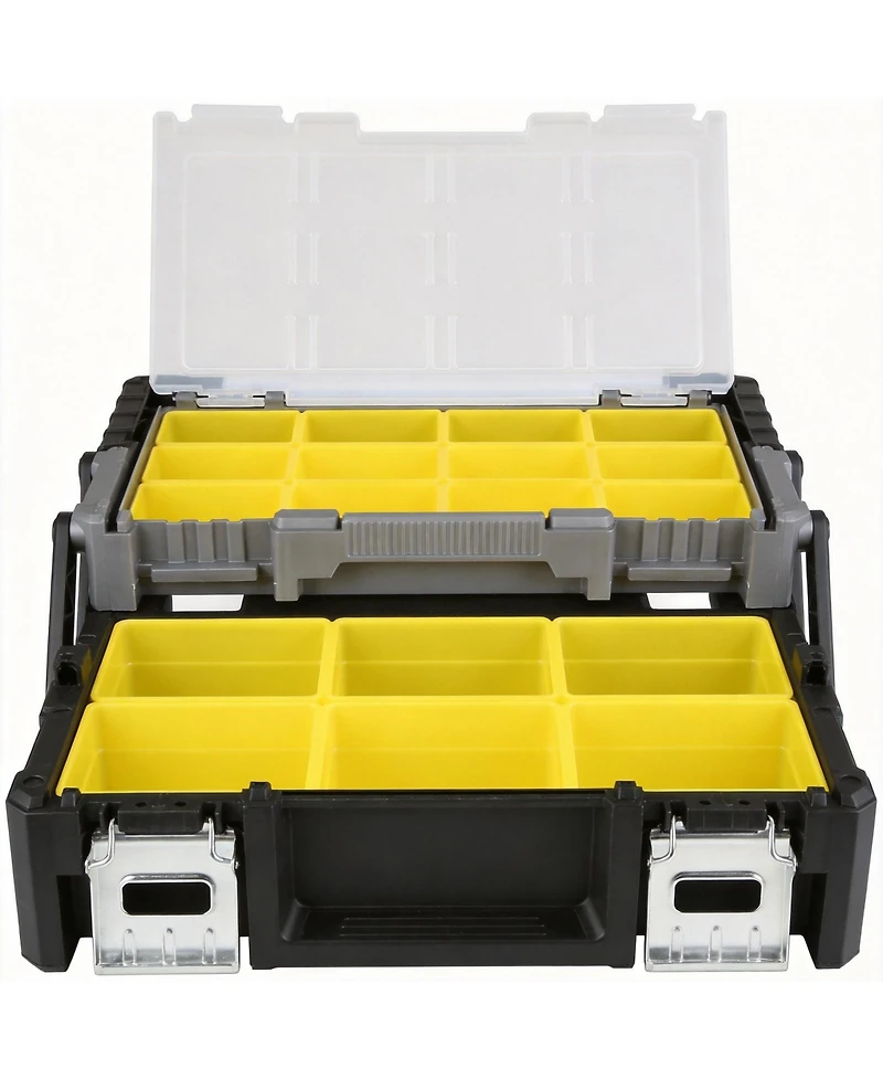 Xdovet Portable Plastic Cantilever Tool Box Organizer With Removable Compartments