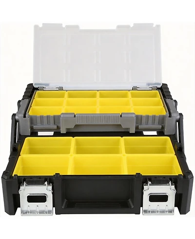 Xdovet Portable Plastic Cantilever Tool Box Organizer With Removable Compartments