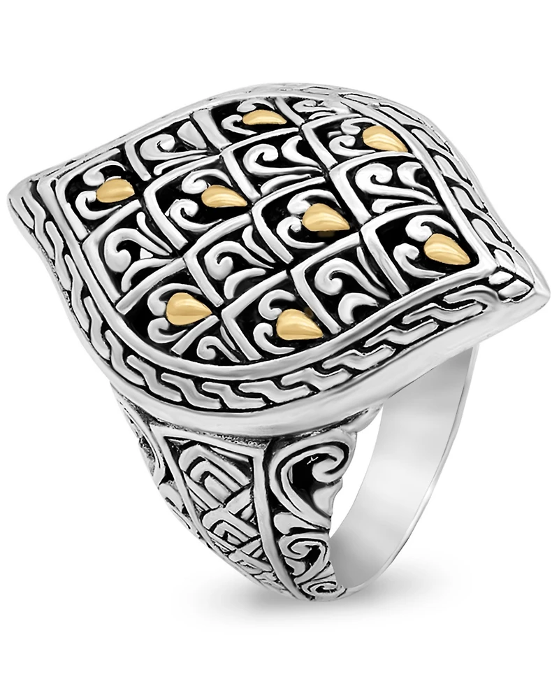 Devata Dragon Skin Ring Sterling Silver and 18K Gold